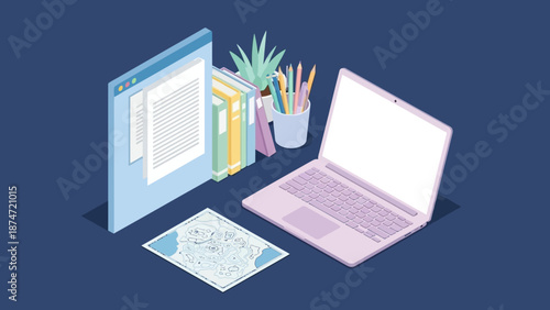 Laptop Computer Monitor Office Supplies Stationery.