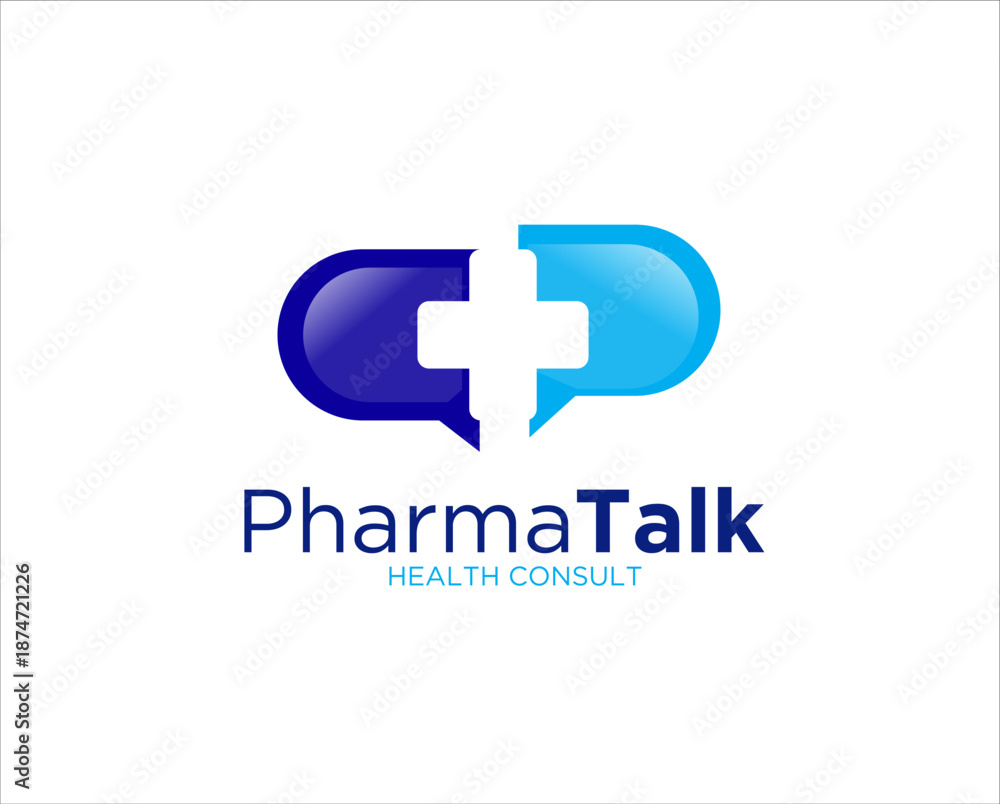 Fototapeta premium pharmacy talk logo designs for medical consulting