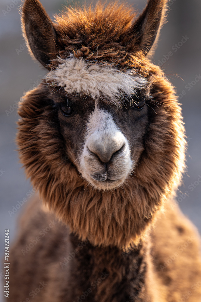 Fototapeta premium Alpaca Portrait Facing Camera