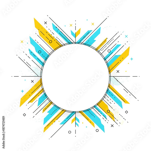 Colorful Abstract Design with Geometric Shapes.