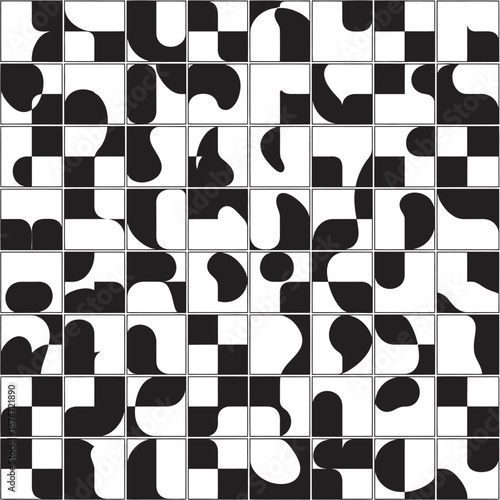 Black and White Abstract Geometric Pattern.