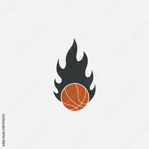 Basketball on Fire Logo Vector. Suitable for sports branding, basketball teams, logos, and modern design projects