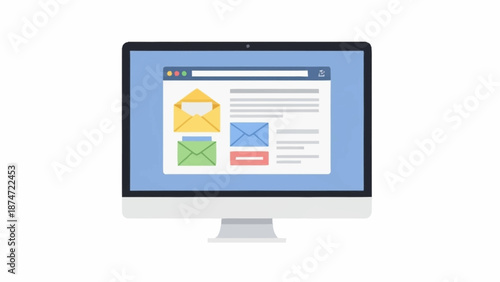 A desktop computer monitor displaying an email communication interface within a web browser window.