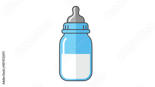 Baby bottle with milk vector illustration