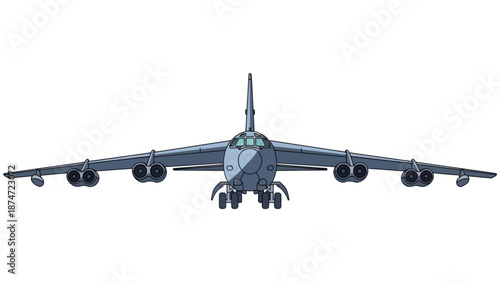 B-52 Stratofortress bomber front view illustration
