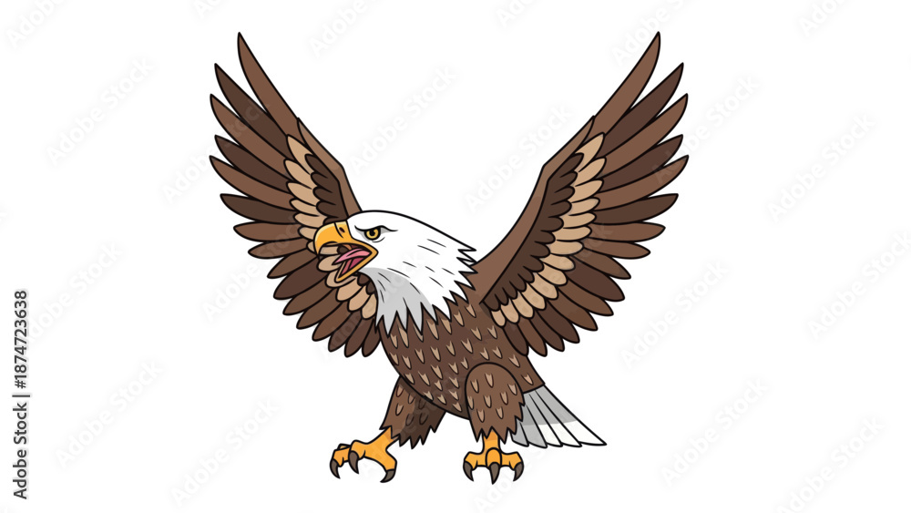 Obraz premium Bald Eagle with Wings Spread