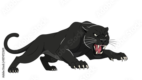 Angry Black Panther Ready to Pounce