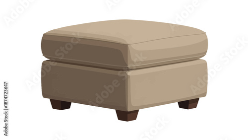 Beige Ottoman Furniture Illustration