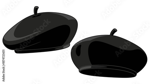 Black beret hats, classic fashion accessory