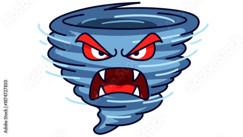 Angry Cartoon Tornado Character Illustration
