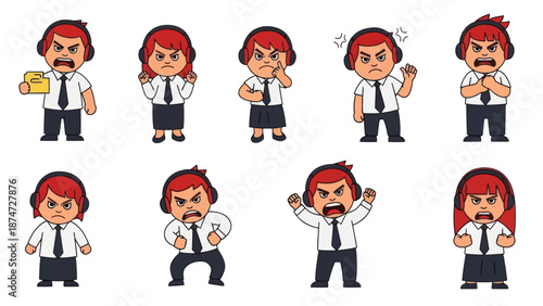 Angry customer service representatives set