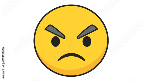 Angry Emoji Face with Furrowed Eyebrows