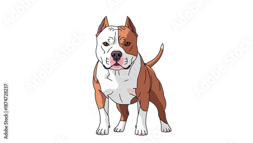 Animated Pit Bull Dog Illustration