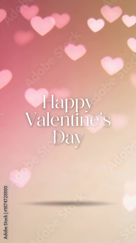 Celebrating love on Valentine's Day with charming heart decorations in soft pastel hues