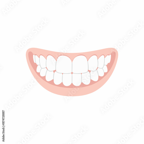 vector illustration of a smile with clean white teeth