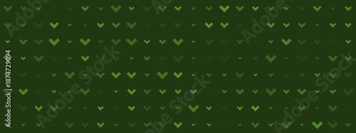 Green Heart Pattern Background for Creative Design Projects and Celebrations