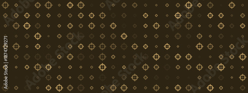 Seamless Geometric Pattern in Brown and Gold with Hexagonal Shapes and Diamond Motifs