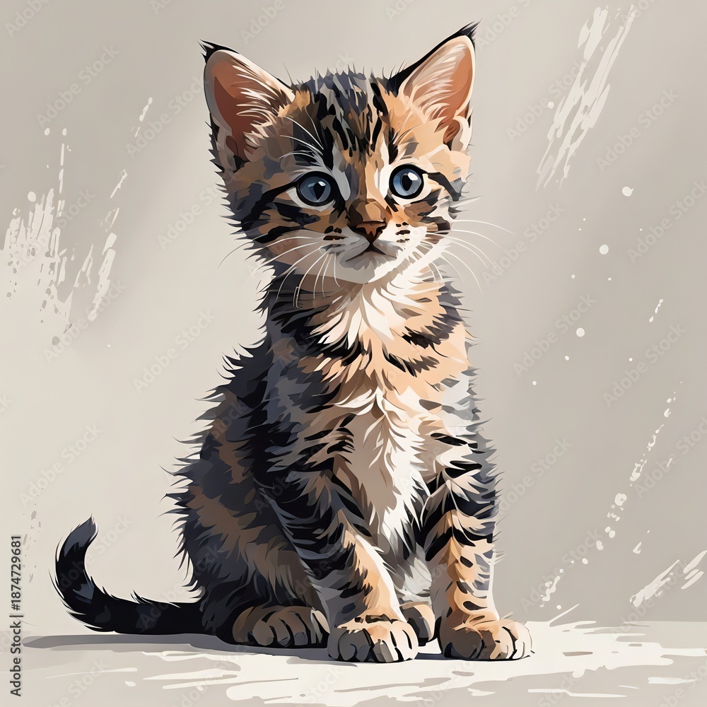 Fototapeta premium オシキャットの子猫の自然な座りポーズ