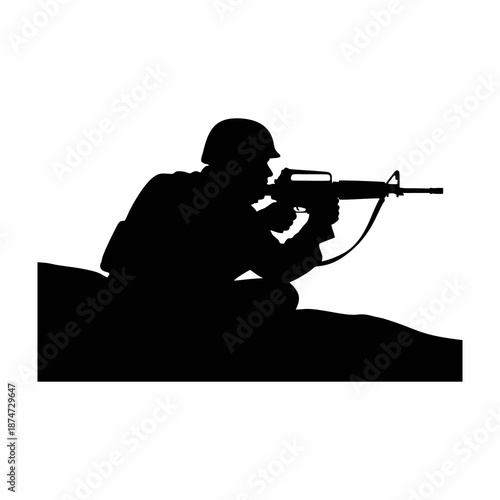 silhouette vector of soldiers on guard