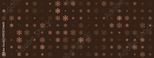 Seamless Brown Winter Background with Snowflakes for Holiday Decor and Seasonal Designs