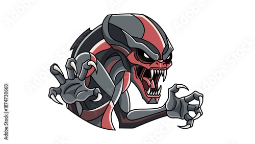 Aggressive Alien Monster with Sharp Claws