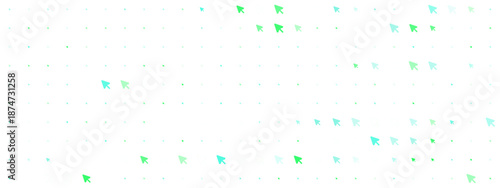 Digital Abstract Art Featuring Green and White Geometric Patterns in a Dark Background