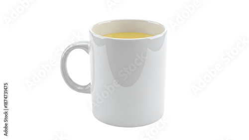 White Mug with Yellow Liquid