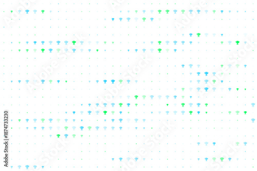 Abstract Digital Art Background with Green and Blue Geometric Shapes in Pattern