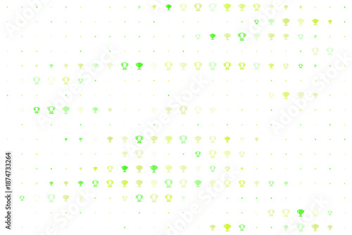 Abstract Digital Art Displaying Varied Green Patterns on Black Background