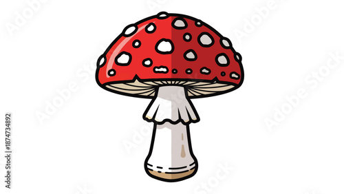 Amanita Mushroom Cartoon Illustration