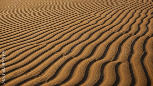Wavy sand patterns in desert landscape with natural texture
