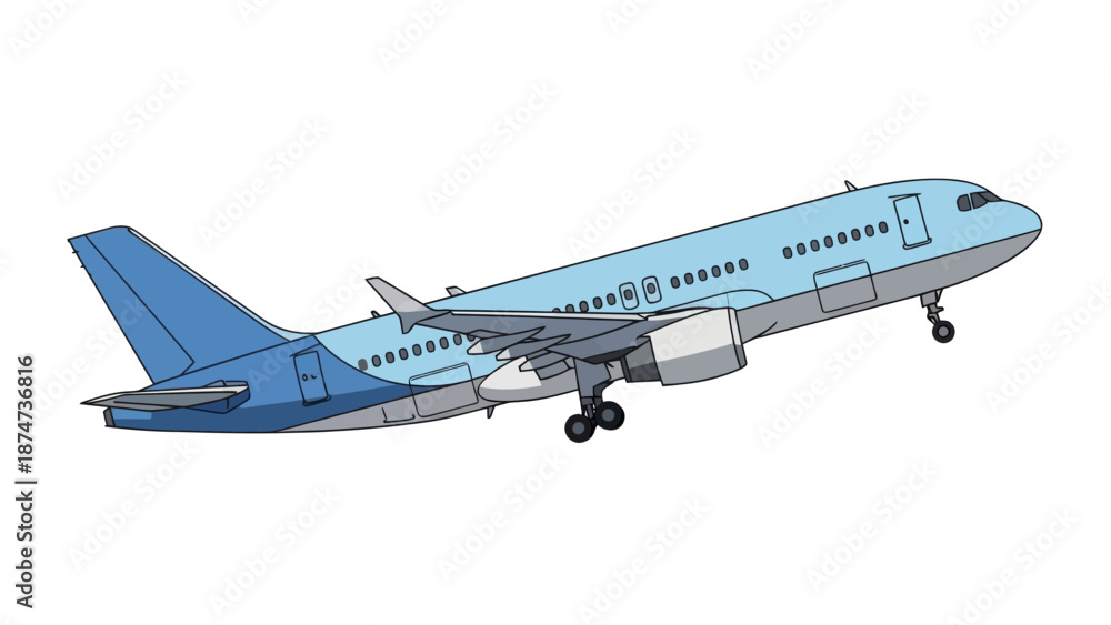Obraz premium Airplane taking off vector illustration