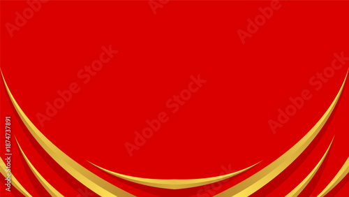 Red abstract wave background with smooth flowing curves. with empty space.