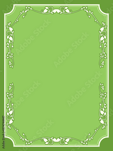 フレッシュなグリーンの春らしいアンティークフレーム