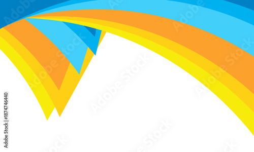 Abstract wavy blue and yellow background, modern design. vector Eps 10