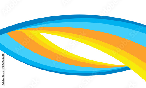 Abstract wavy blue and yellow background, modern design. vector Eps 10