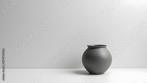 Modern Ceramic Vase in Gray Tones