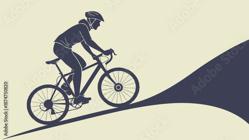 Silhouette of a cyclist in motion, active mobility.