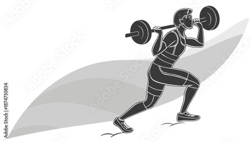Silhouette of a person lifting weights, demonstrating strength and physical conditioning.