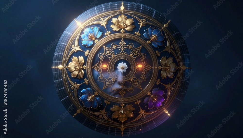 Obraz premium Ornate Floral Mandala with Gold.