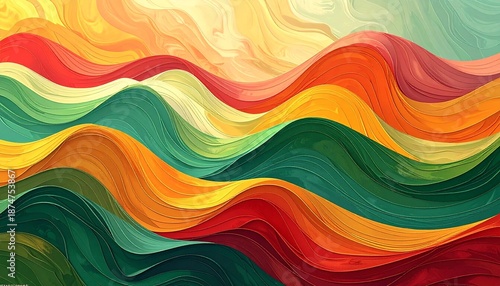 Wallpaper Mural horizontal colorful abstract wave background with peru, firebrick and light sea green colors.
 Torontodigital.ca