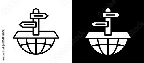 Directions whiteblack icon