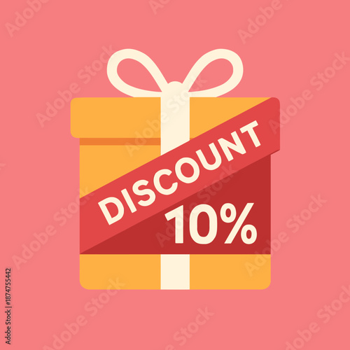 Gift Box Discount Vector Flat