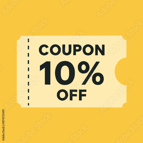 Flat Style Discount Coupon Vector