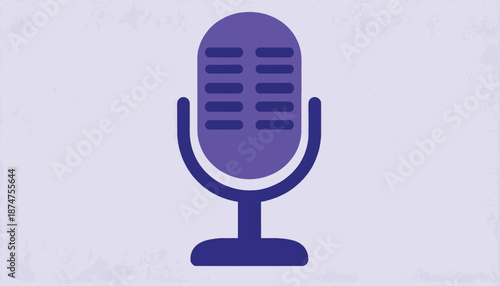 Purple Microphone Icon for Audio Recording and Broadcasting.