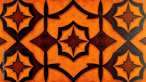 bakelite. Amber bakelite material with geometric patterns forming a retro design, abstract composition. product launch decks, UI/UX mockups, designed for product launches and innovation pitches.