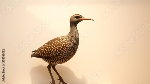 woodcock. A museum specimen of a woodcock displaying its intricately patterned brown plumage. wildlife magazines, conservation campaigns, designed for eco-tourism storytelling.