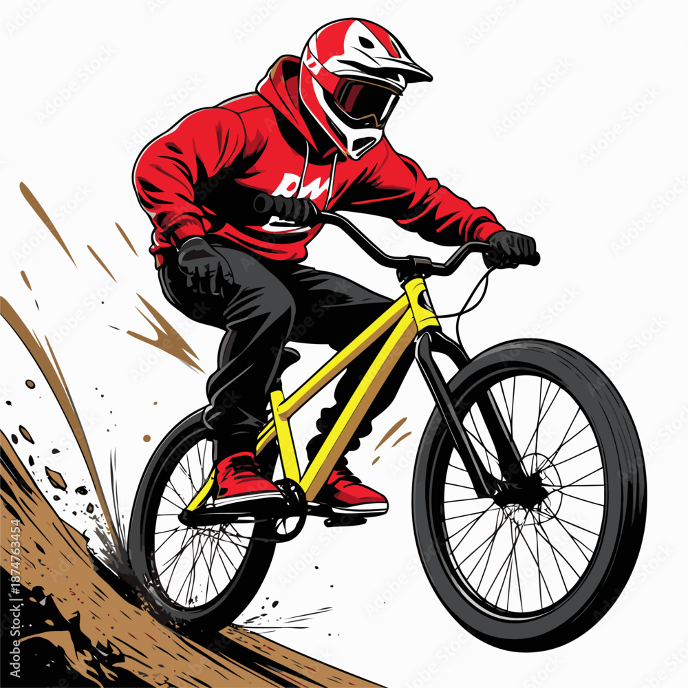 Fototapeta premium cartoon bmx rider vector image