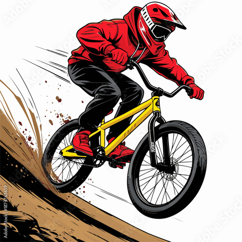 cartoon bmx rider vector image