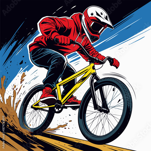 cartoon bmx rider vector image